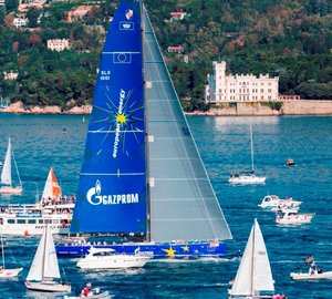Benchmark time for the passage record between Trieste and Valletta set by Esimit Europa 2 superyacht
