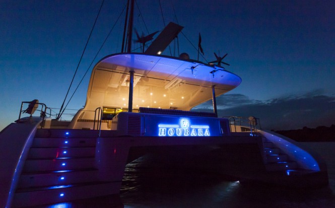 Superyacht HOUBARA by night
