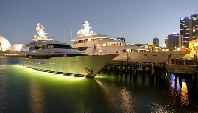 Superyacht Twizzle and luxury yacht Apoise anchored in Sydney - Photo by Andrea Francolini