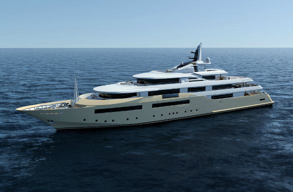 The delegation stepped on board the 80m motor yacht CRN 129 with launch in December