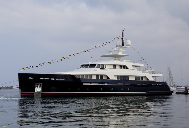 The first Codecasa 42m Vintage Series superyacht Hull F 73 at launch