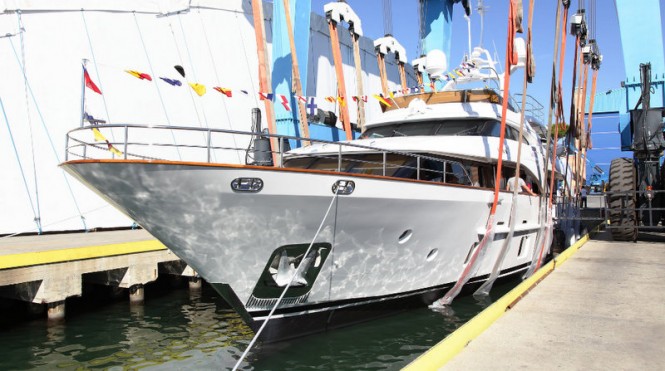 Tradition 105' yacht Serenity hits the water