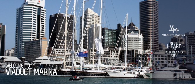 Viaduct Marina - a superyacht marina situated in a beautiful NZ yacht charter yacht destination - Auckland