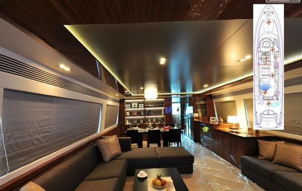 Virtual tour for the E88 motor yacht Arabella II