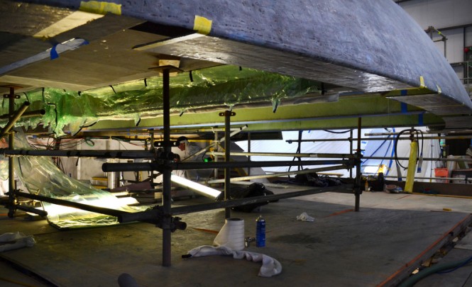 Works on the luxury sailing yacht m5