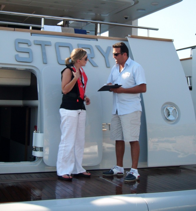 Yachting Pages talking to the crew on Deep Story superyacht