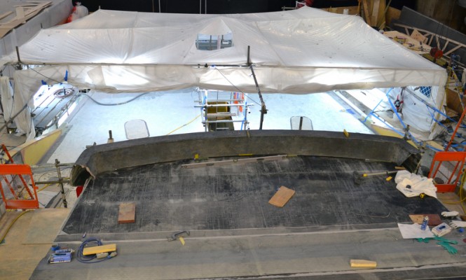 m5 superyacht under refit at Pendennis