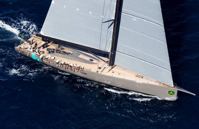 100ft WallyCento superyacht Hamilton competing in Porto Cervo - Photo credit YCO