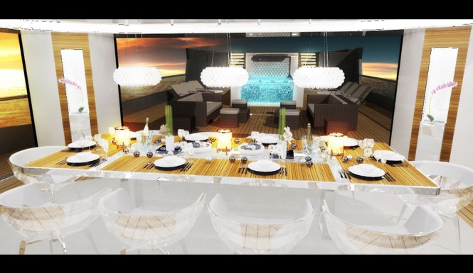 50m expedition yacht Reach - Dining