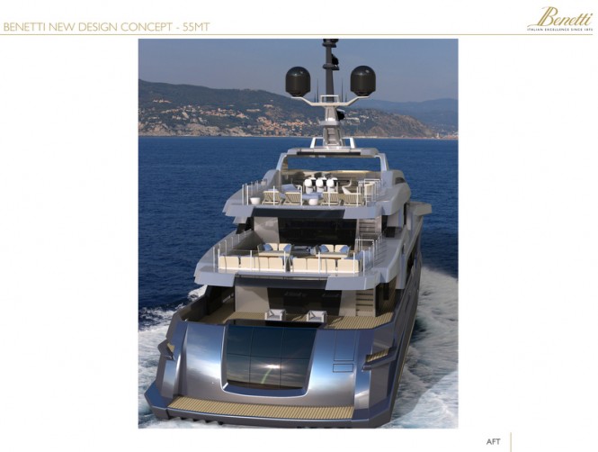 55m Luca Dini Yacht Concept - Aft View