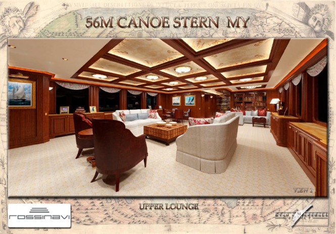 56m Rossinavi Canoe Stern Luxury Yacht - Upper Lounge