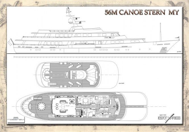56m Rossinavi Canoe Stern Motor Yacht Concept - Layout