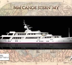 Evan K Marshall designed 56m Rossinavi Canoe Stern Motor Yacht Concept