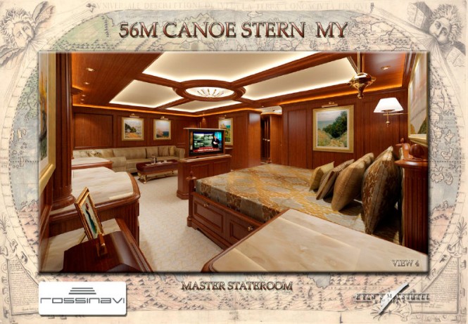 56m Rossinavi Canoe Stern superyacht - Master Stateroom
