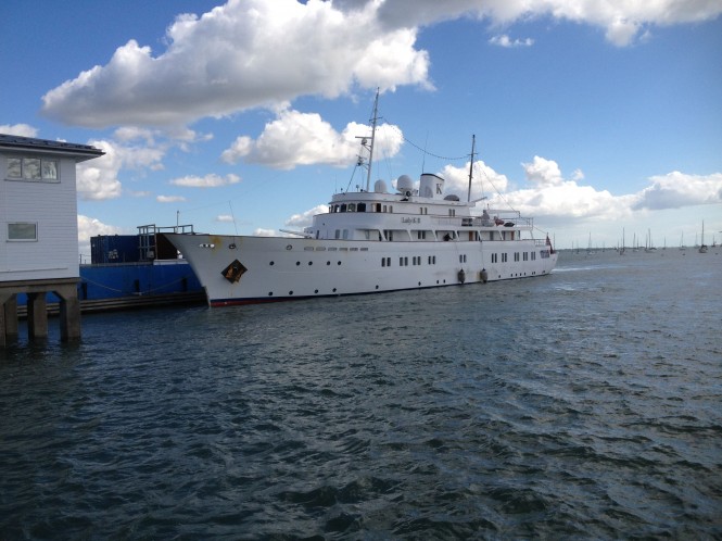 58m charter yacht Lady K II at Solent Refit