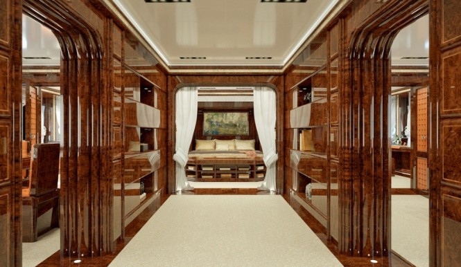 72m Luca Dini and Stefano Ricci Yacht - Owner's Corridor