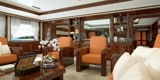 72m Luca Dini and Stefano Ricci luxury yacht concept - Main Saloon