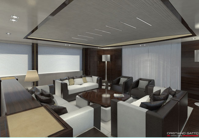 Luxury yacht Azul - Saloon