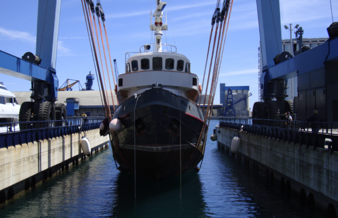 BULLY yacht currently under refit at Mondo Marine