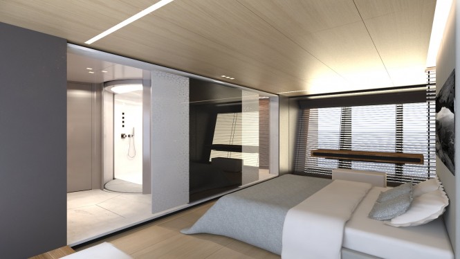 Beautiful master stateroom aboard the 39m SCARO Design Explorer superyacht