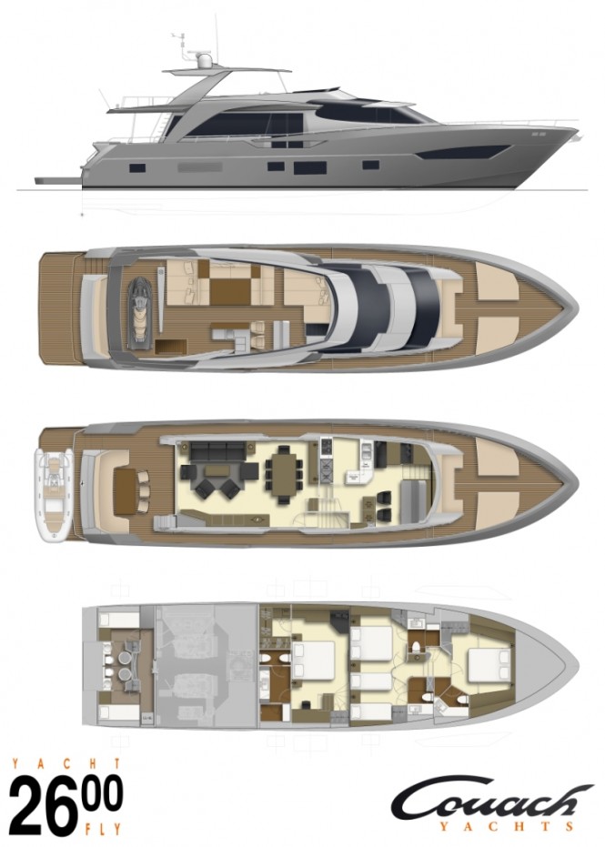Couach 2600 Fly yacht - Plan