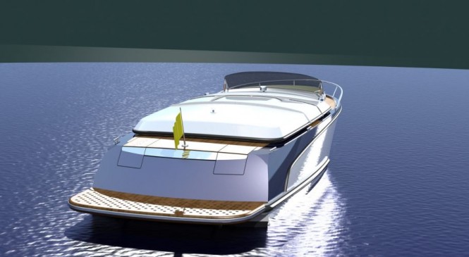 Energy 23 yacht tender with its manually adjustable sliding top Energy 23 yacht tender with its manually adjustable sliding top