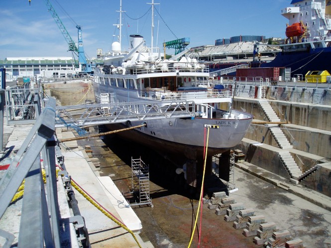 Lady K II superyacht - dry docked