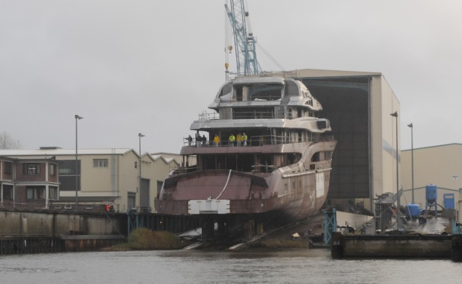 Launch of the 87m Lurssen motor yacht project Global