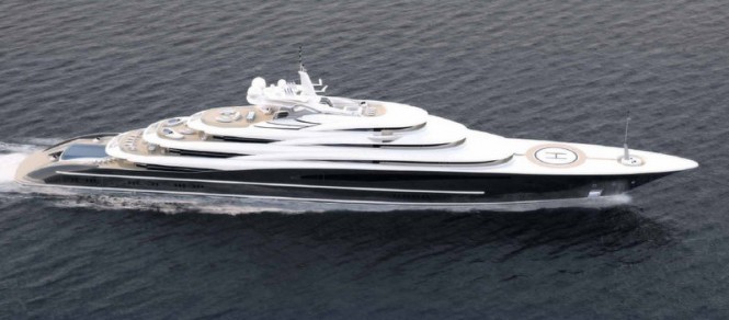 Luxury motor yacht Armonia project - view from above