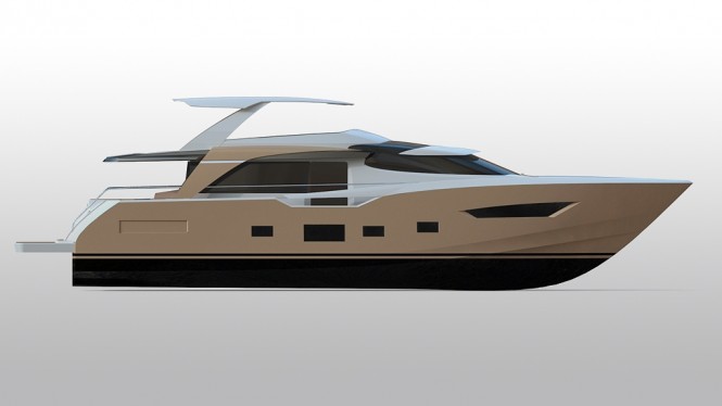 Luxury yacht 2600 Fly by Couach - side view