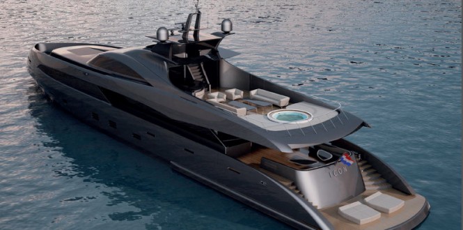 Luxury yacht ER175 concept - rear view