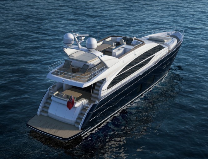 Luxury yacht Princess 82 - view from above