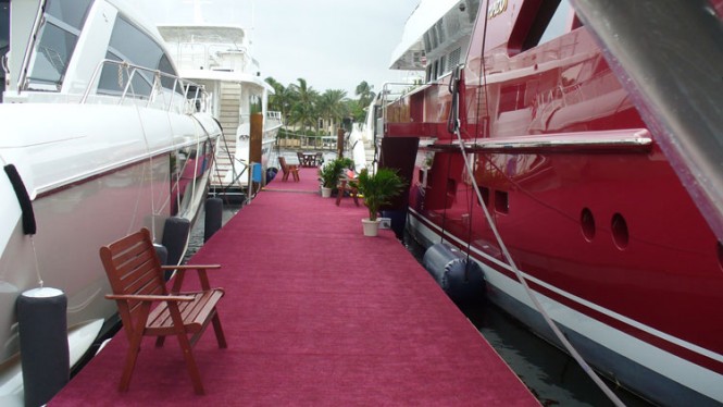 Luxury yachts by Cheoy Lee on display at the 2012 FLIBS