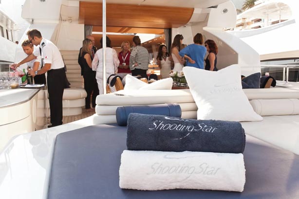 On board luxury motor yacht Shooting Star