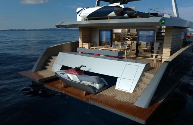 Panama 62 yacht - rear view