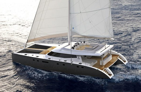 Rendering of the Sunreef 80 Sailing yacht by Sunreef Yachts