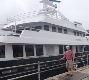 Ron Holland with the 45m Cheoy Lee superyacht Dorothea III (ex Marco Polo)