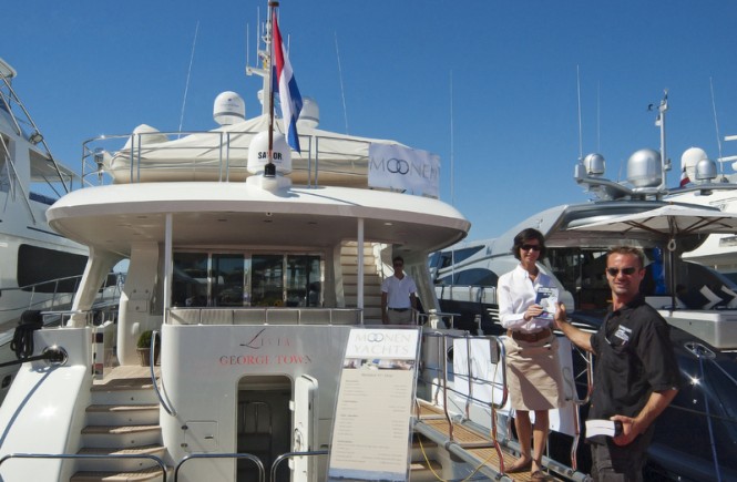 Simon hand-delivering copies of Yachting Pages to superyachts