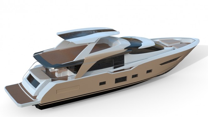 Superyacht 2600 Fly - aft view