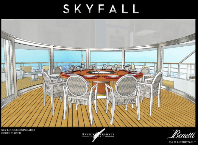 Superyacht Skyfall concept - Sky Lounge Dining Area
