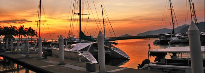Sutera Harbour Marina after sunset