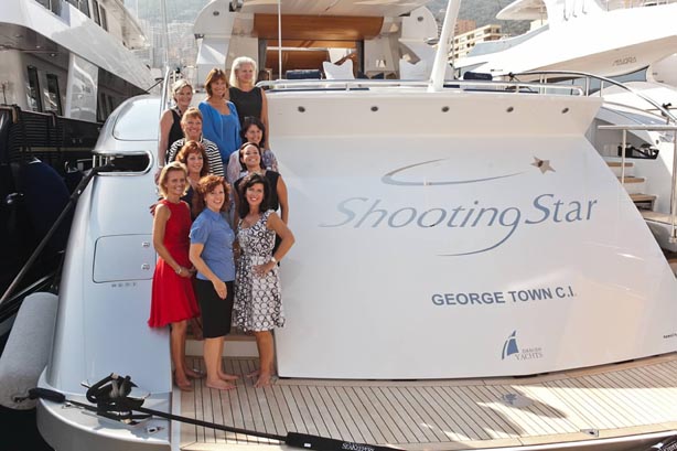 The ‘Women in Yachting and Ocean Advocacy’ event's participants aboard Shooting Star yacht