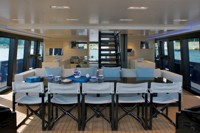 Wally 50m Better Place - dining area looking aft - Photo Toni Meneguzzo