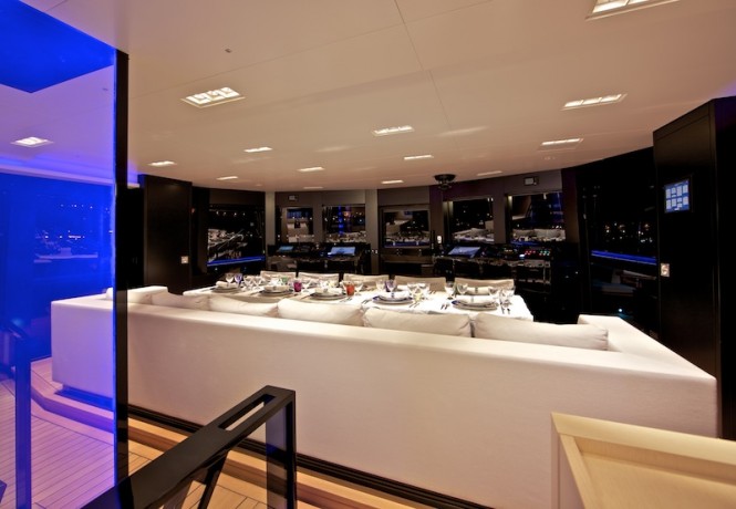 Wally 50m Better Place sloop - dining area and navigation area - Photo Toni Meneguzzo