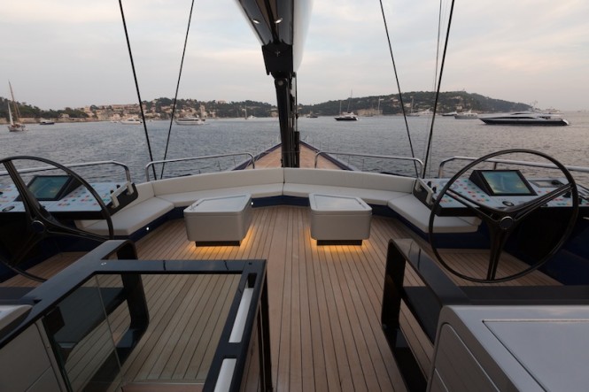 Wally50m luxury yacht Better Place - Sundeck forward social area - Photo by Gilles Martin-Raget