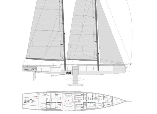 44m Persak & Wurmfeld Yacht Concept - Arrangement