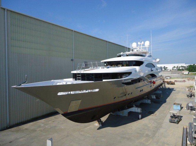 50m Trinity Superyacht Tsumat (T057) Leaving the Yard