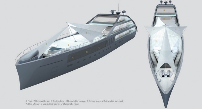 65m megayacht Jolly Roger design by PS+A Palomba Serafini