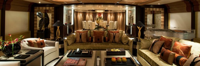 Beautiful interior of the 65m Amels superyacht Sea Rhapsody designed by Andrew Winch