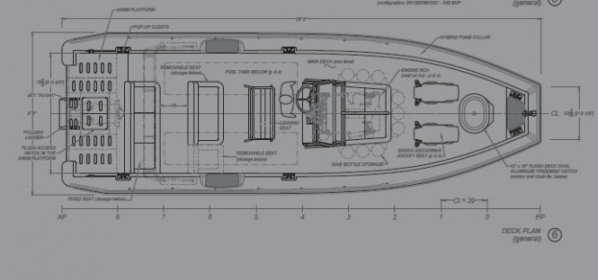 ER25 superyacht tender - Deck Plan